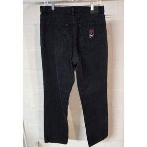 Vintage 90's Tommy Hilfiger Jeans W Size 12 Black Denim Straight Leg Patch Logo‎